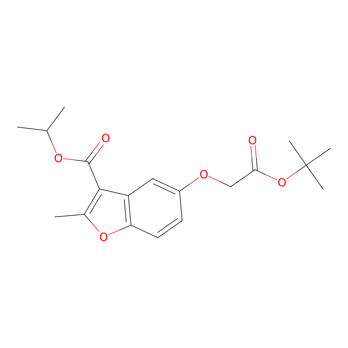 Isopropyl 5-(2-(tert-butoxy)-2-oxoethoxy)-2-methylbenzofuran-3-carboxylate molecular structure, CAS 314745-82-9
