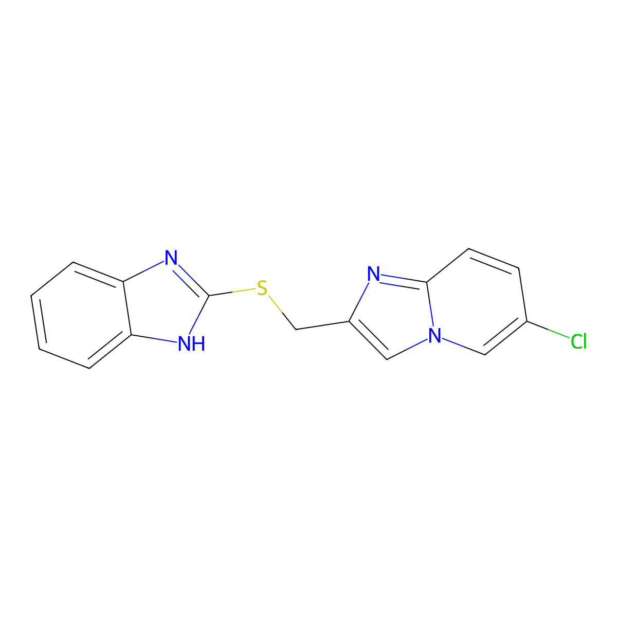 2-{[(6-chloroimidazo[1,2-a]pyridin-2-yl)methyl]sulfanyl}-1H-benzimidazole molecular structure, CAS 314746-65-1