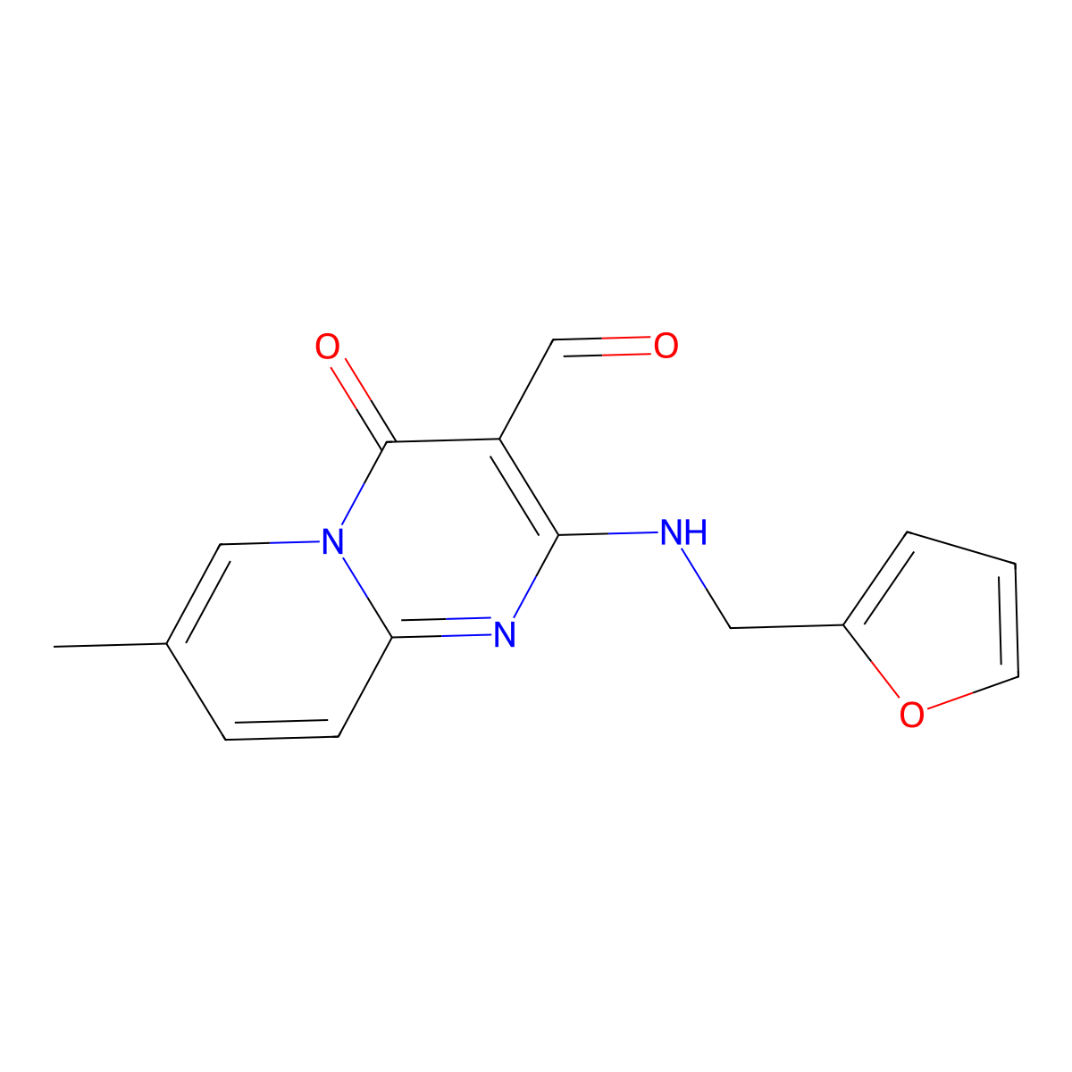 2-[(2-Furylmethyl)amino]-7-methyl-4-oxo-4H-pyrido[1,2-A]pyrimidine-3-carbaldehyde molecular structure, CAS 314746-80-0