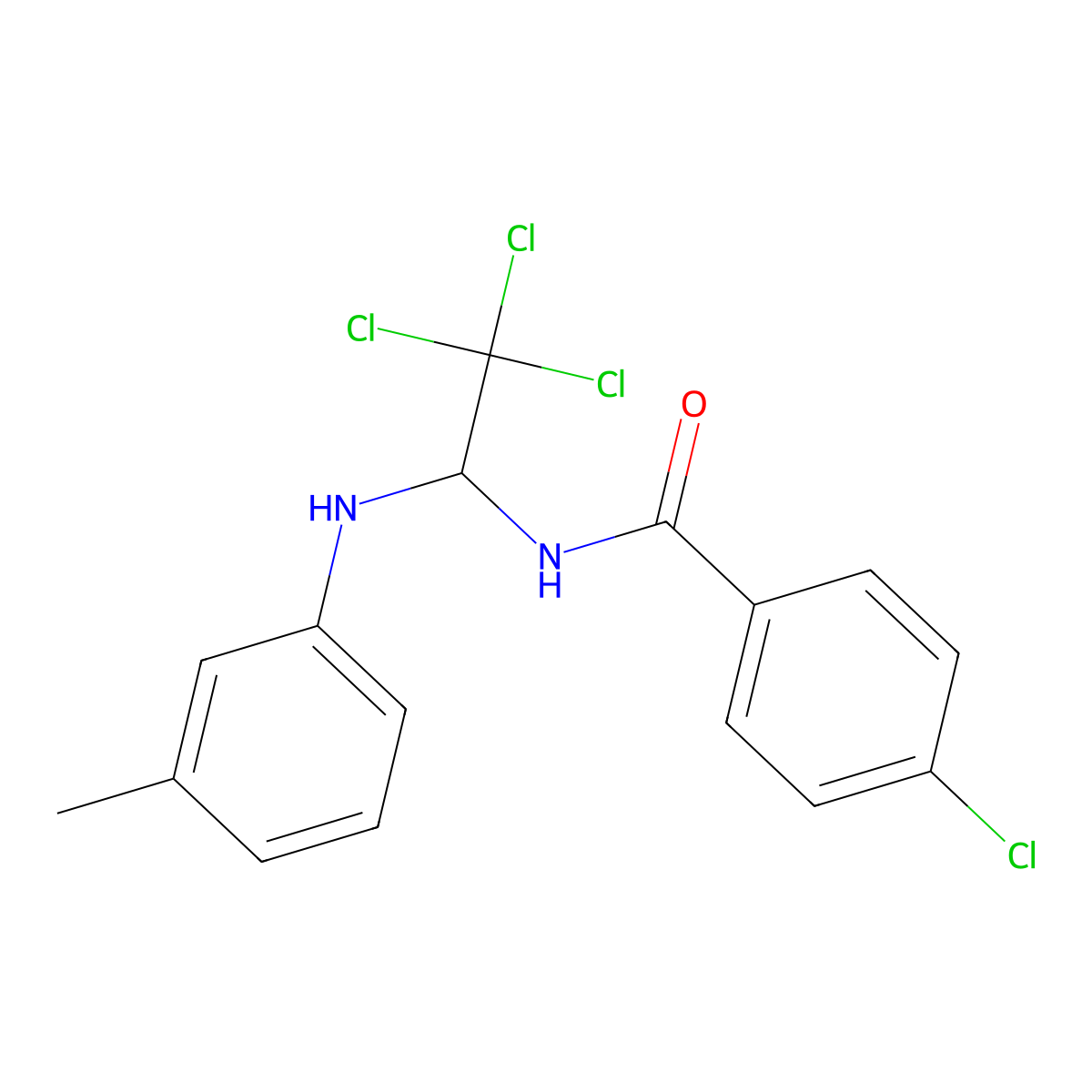 4-chloro-N-(2,2,2-trichloro-1-(m-tolylamino)ethyl)benzamide molecular structure, CAS 314747-90-5