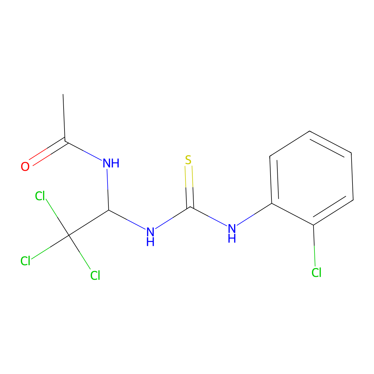 N-[2,2,2-trichloro-1-[(2-chlorophenyl)carbamothioylamino]ethyl]acetamide molecular structure, CAS 314748-96-4