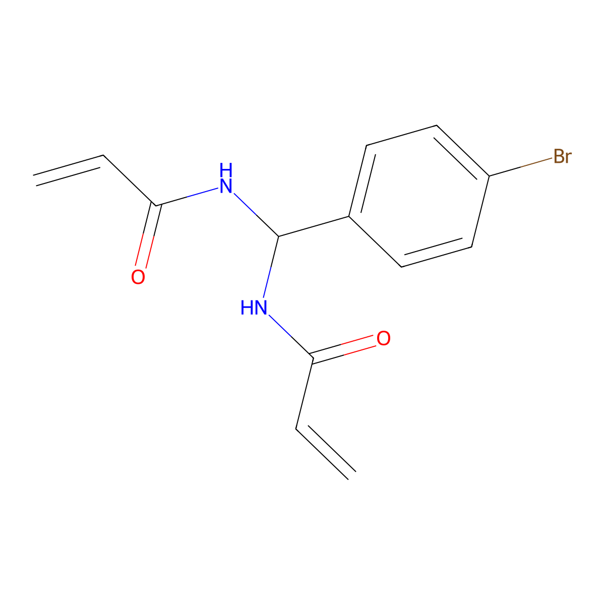 N-[(4-bromophenyl)-(prop-2-enoylamino)methyl]prop-2-enamide molecular structure, CAS 314749-27-4