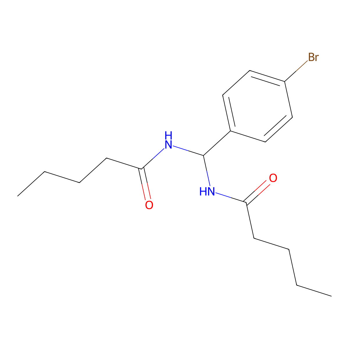 N-[(4-bromophenyl)(pentanamido)methyl]pentanamide molecular structure, CAS 314749-30-9