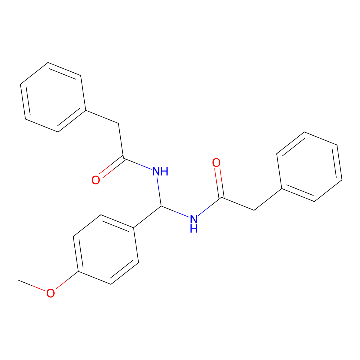 N-[(4-methoxyphenyl)(2-phenylacetamido)methyl]-2-phenylacetamide molecular structure, CAS 314750-66-8