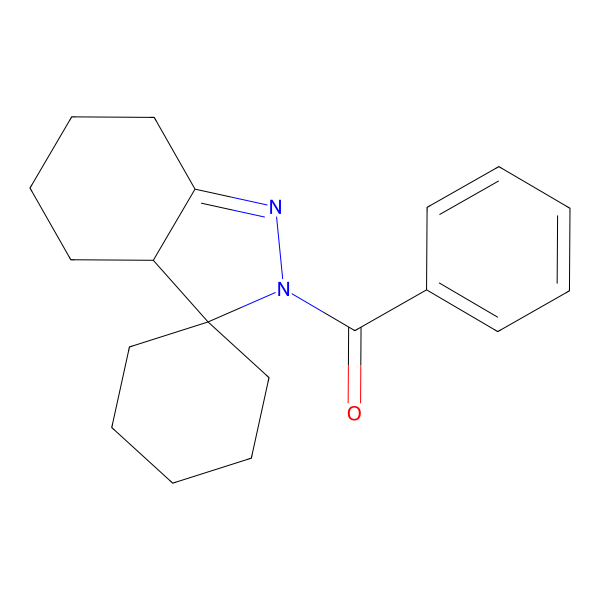 Phenyl(4',5',6',7'-tetrahydrospiro[cyclohexane-1,3'-indazol]-2'(3a'H)-yl)methanone molecular structure, CAS 314750-99-7