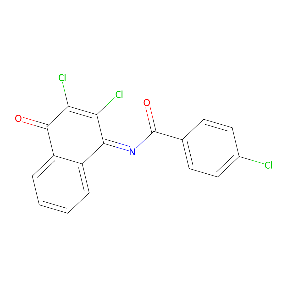 (Z)-4-chloro-N-(2,3-dichloro-4-oxonaphthalen-1(4H)-ylidene)benzamide molecular structure, CAS 314751-09-2