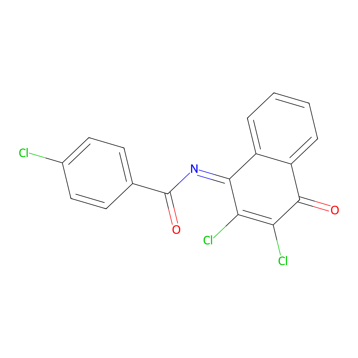 (Z)-4-chloro-N-(2,3-dichloro-4-oxonaphthalen-1(4H)-ylidene)benzamide molecular structure, CAS 314751-09-2