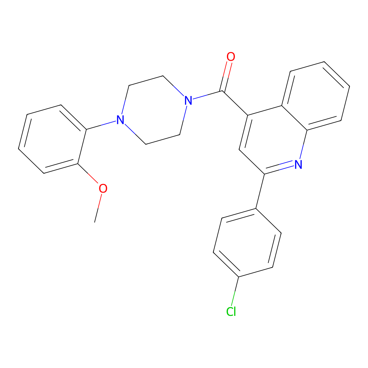 [2-(4-Chlorophenyl)quinolin-4-yl]-[4-(2-methoxyphenyl)piperazin-1-yl]methanone molecular structure, CAS 314753-05-4