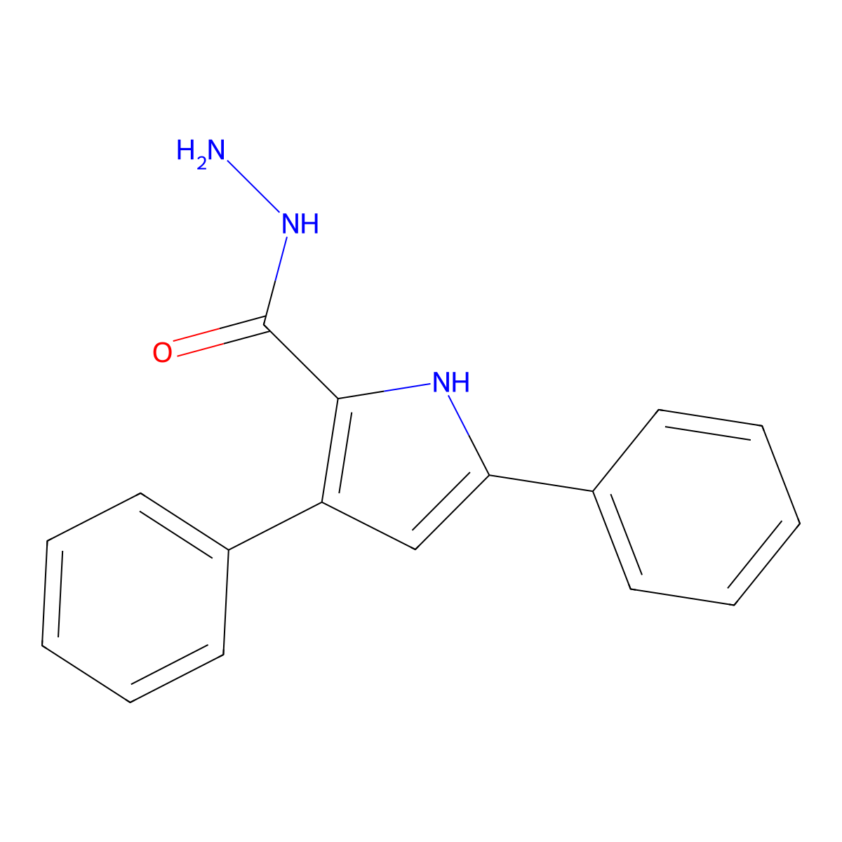 3,5-diphenyl-1H-pyrrole-2-carbohydrazide molecular structure, CAS 314763-96-7