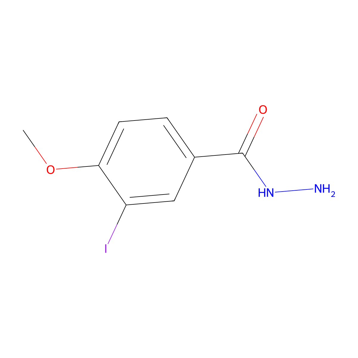 3-Iodo-4-methoxybenzohydrazide molecular structure, CAS 314763-97-8