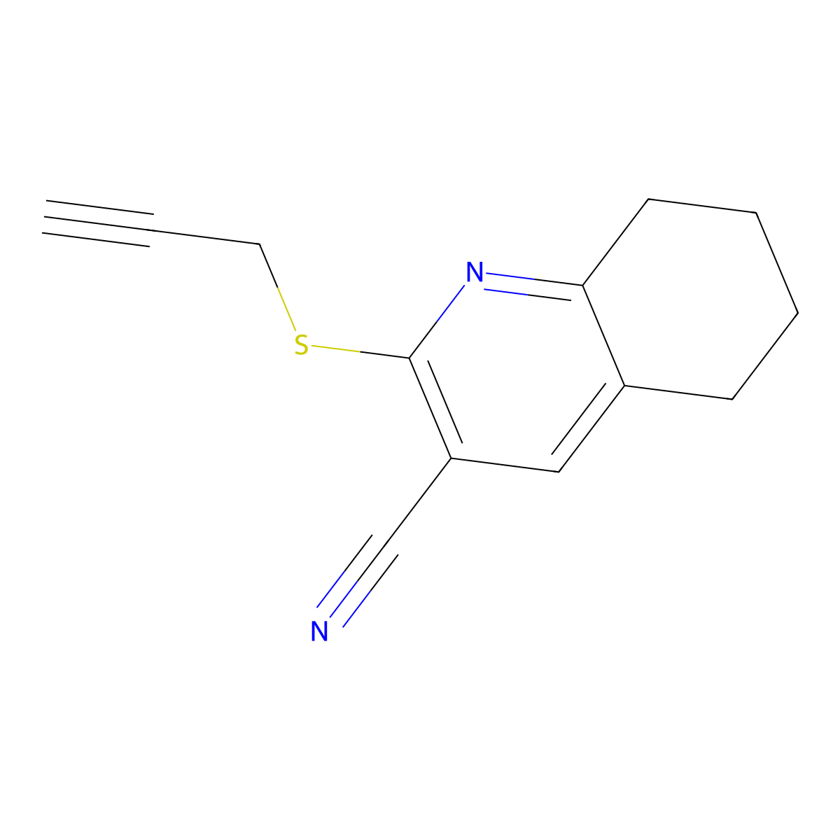 2-Prop-2-ynylsulfanyl-5,6,7,8-tetrahydroquinoline-3-carbonitrile molecular structure, CAS 314763-98-9