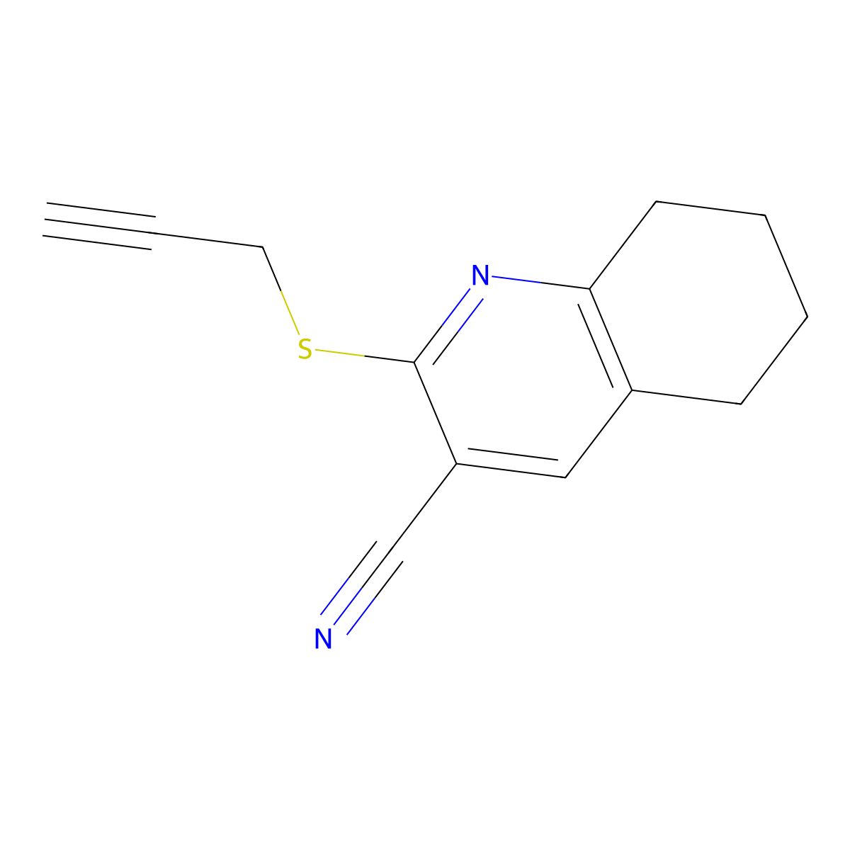 2-Prop-2-ynylsulfanyl-5,6,7,8-tetrahydroquinoline-3-carbonitrile molecular structure, CAS 314763-98-9
