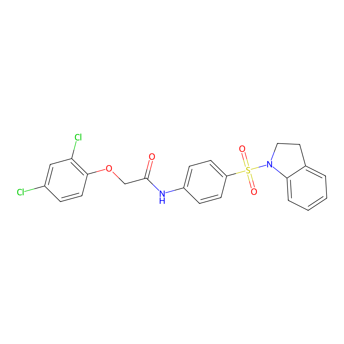 2-(2,4-dichlorophenoxy)-N-[4-(2,3-dihydro-1H-indol-1-ylsulfonyl)phenyl]acetamide molecular structure, CAS 314764-10-8