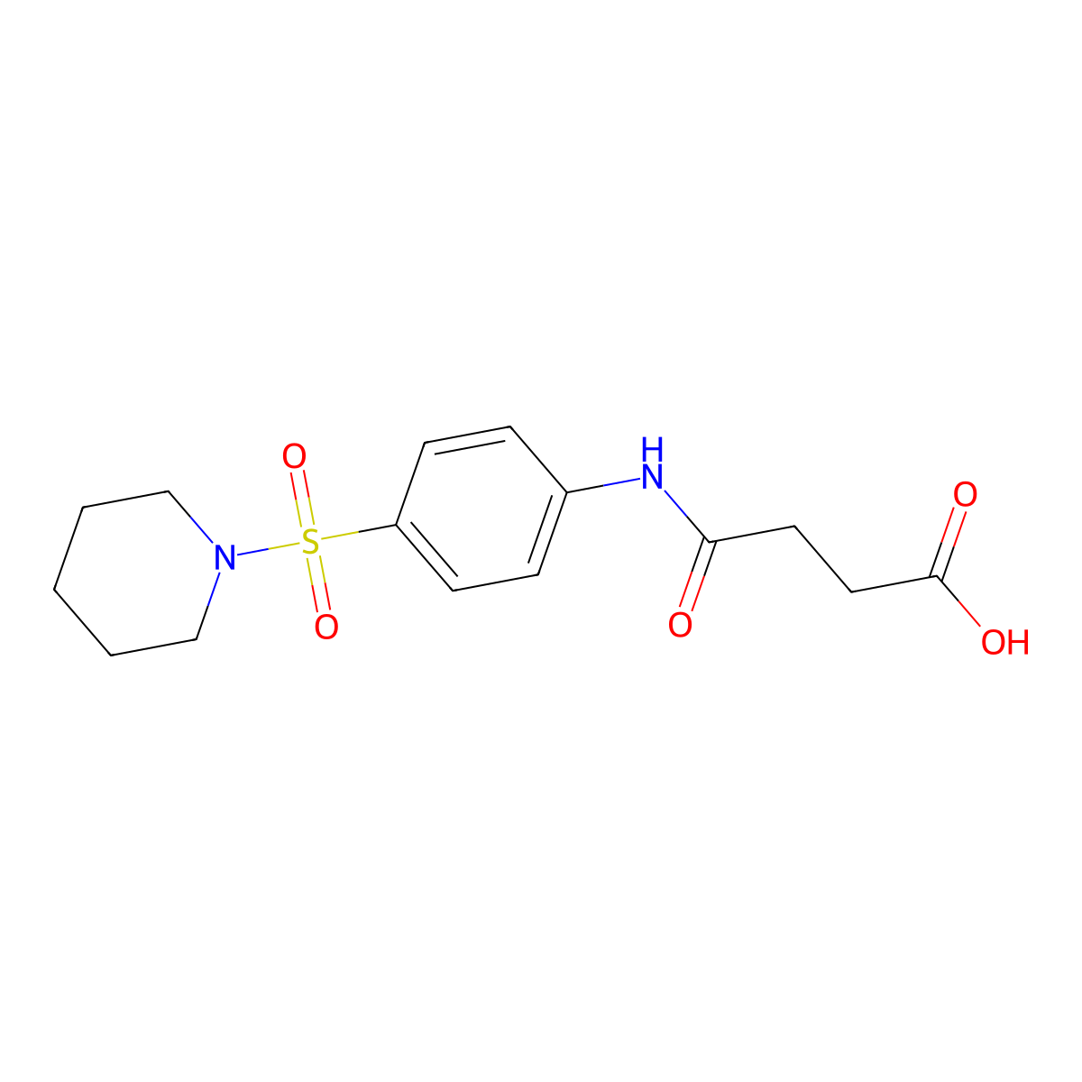 4-Oxo-4-((4-(piperidin-1-ylsulfonyl)phenyl)amino)butanoic acid molecular structure, CAS 314764-11-9