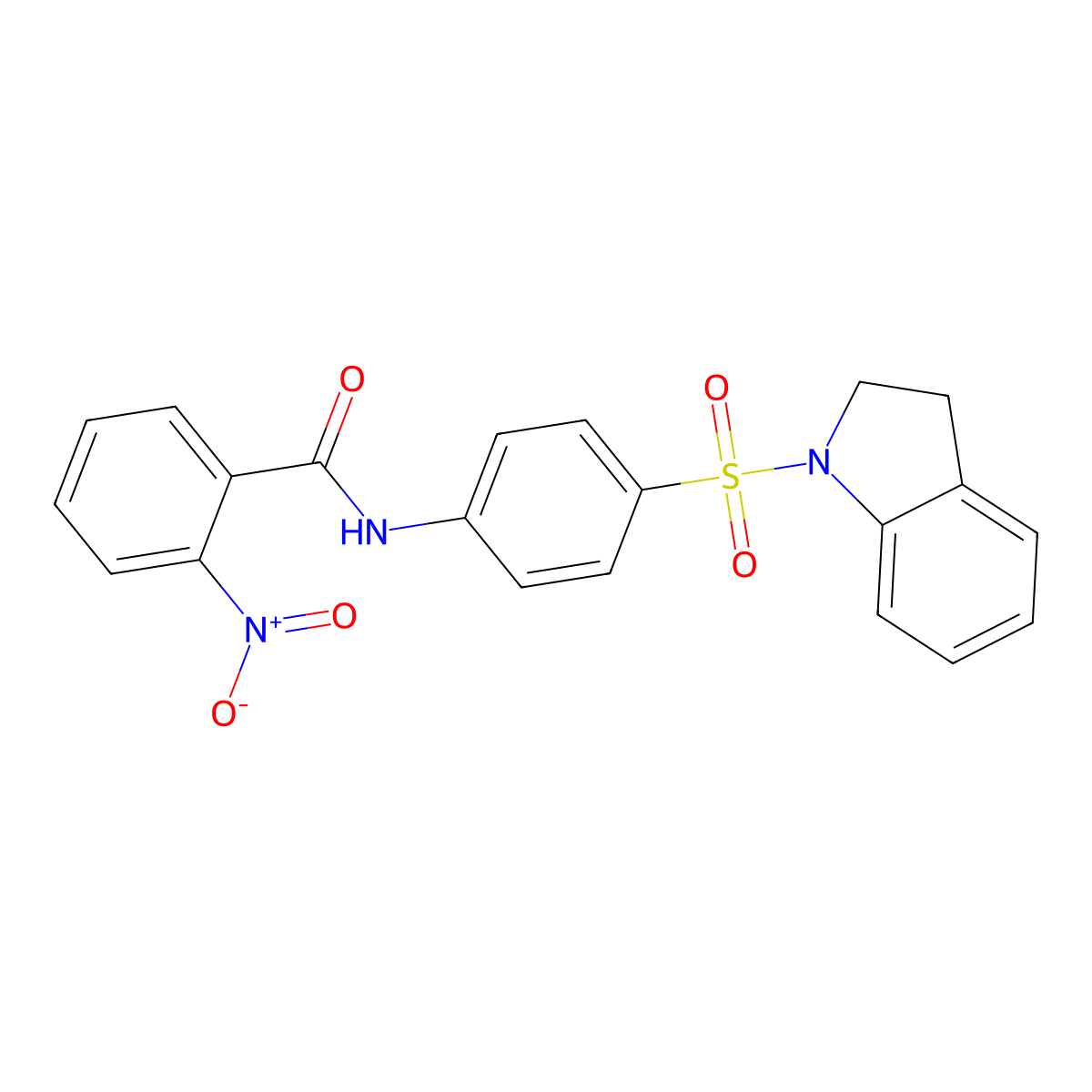 N-[4-(2,3-dihydro-1H-indol-1-ylsulfonyl)phenyl]-2-nitrobenzamide molecular structure, CAS 314764-17-5