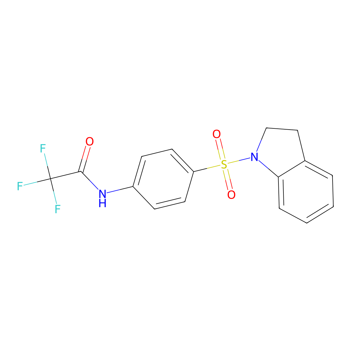N-[4-(2,3-dihydro-1H-indol-1-ylsulfonyl)phenyl]-2,2,2-trifluoroacetamide molecular structure, CAS 314764-29-9