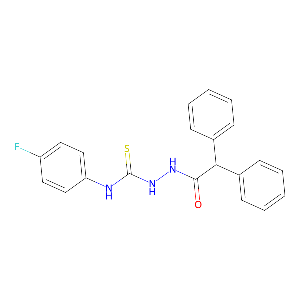 2-(diphenylacetyl)-N-(4-fluorophenyl)hydrazinecarbothioamide molecular structure, CAS 314764-78-8