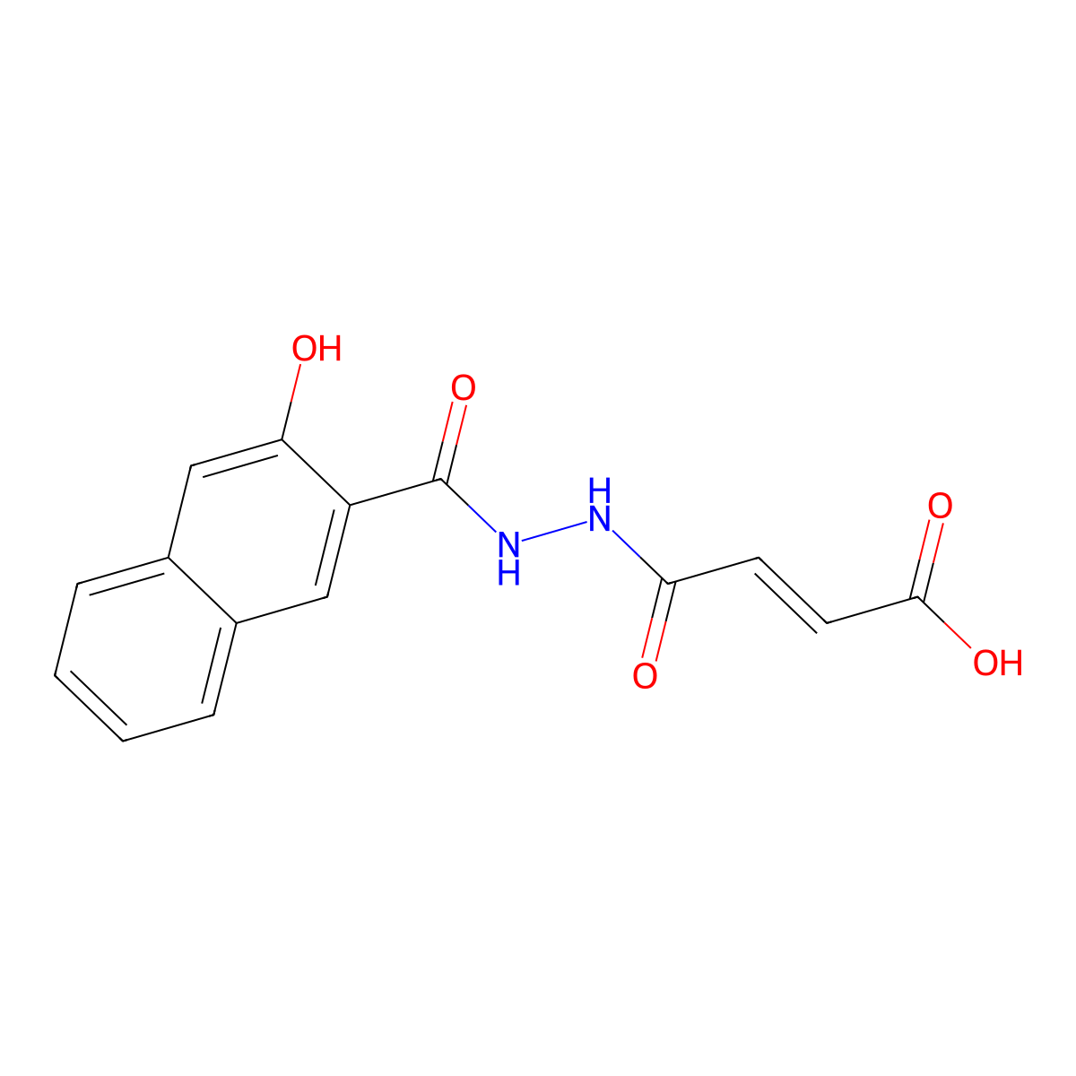 (E)-4-[2-(3-Hydroxy-2-naphthoyl)hydrazino]-4-oxo-2-butenoic acid molecular structure, CAS 314764-93-7