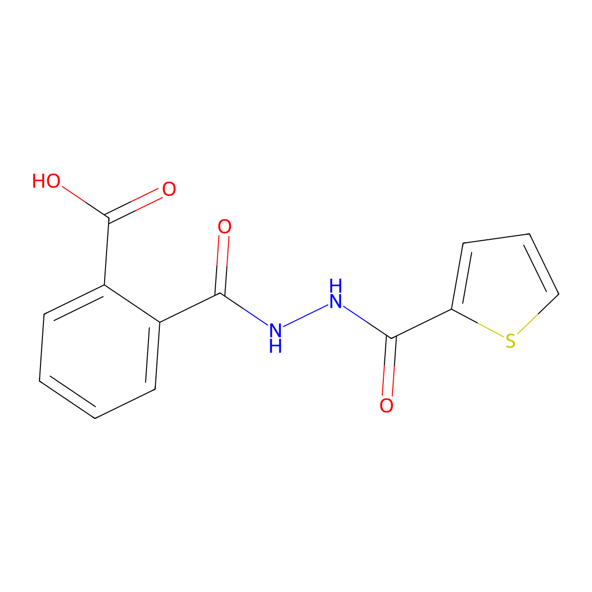 2-{[2-(2-Thienylcarbonyl)hydrazino]carbonyl}benzoic acid molecular structure, CAS 314765-21-4