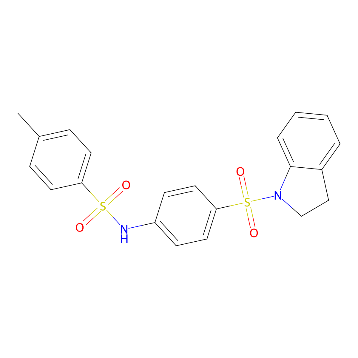 N-[4-(2,3-dihydro-1H-indol-1-ylsulfonyl)phenyl]-4-methylbenzenesulfonamide molecular structure, CAS 314765-59-8