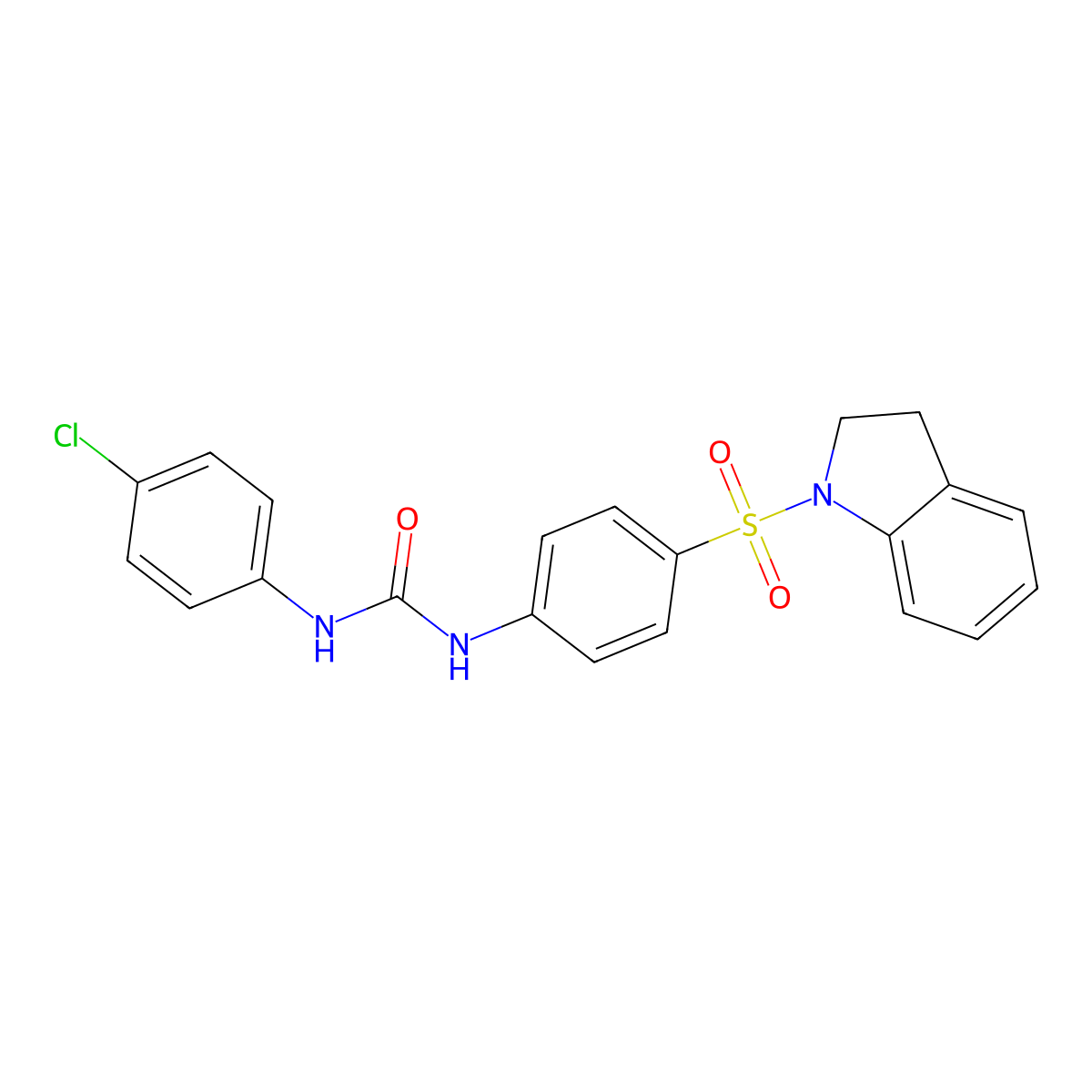 N-(4-chlorophenyl)-N'-[4-(2,3-dihydro-1H-indol-1-ylsulfonyl)phenyl]urea molecular structure, CAS 314765-87-2