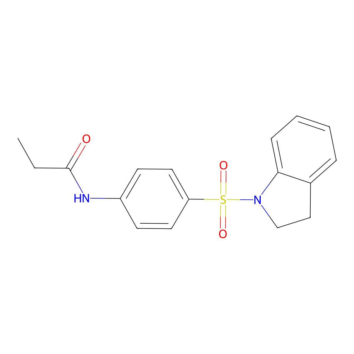 N-[4-(2,3-dihydro-1H-indol-1-ylsulfonyl)phenyl]propanamide molecular structure, CAS 314765-90-7