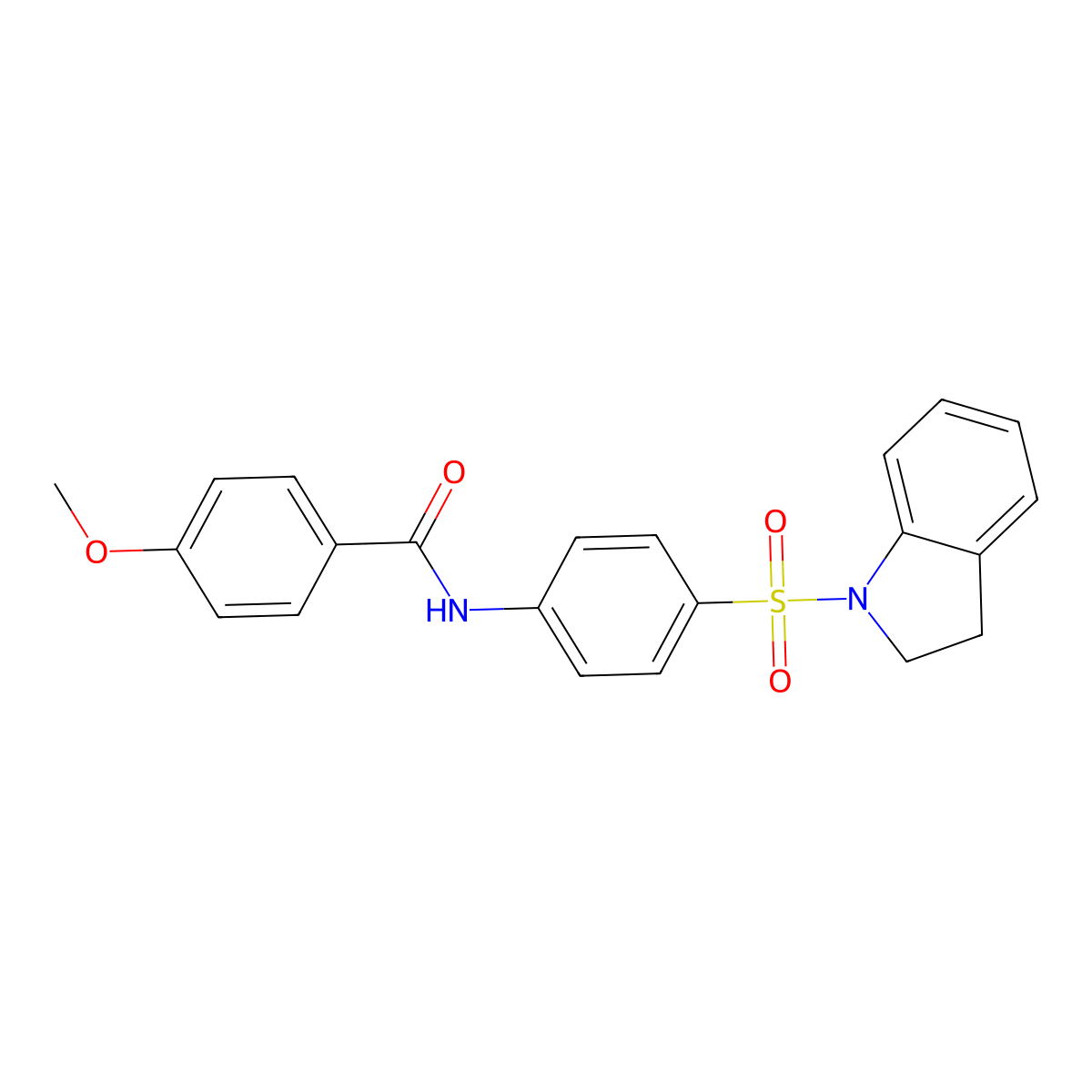 N-[4-(2,3-dihydro-1H-indol-1-ylsulfonyl)phenyl]-4-methoxybenzamide molecular structure, CAS 314766-11-5