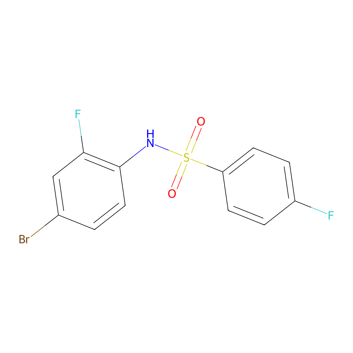 N-(4-bromo-2-fluorophenyl)-4-fluorobenzenesulfonamide molecular structure, CAS 314766-37-5