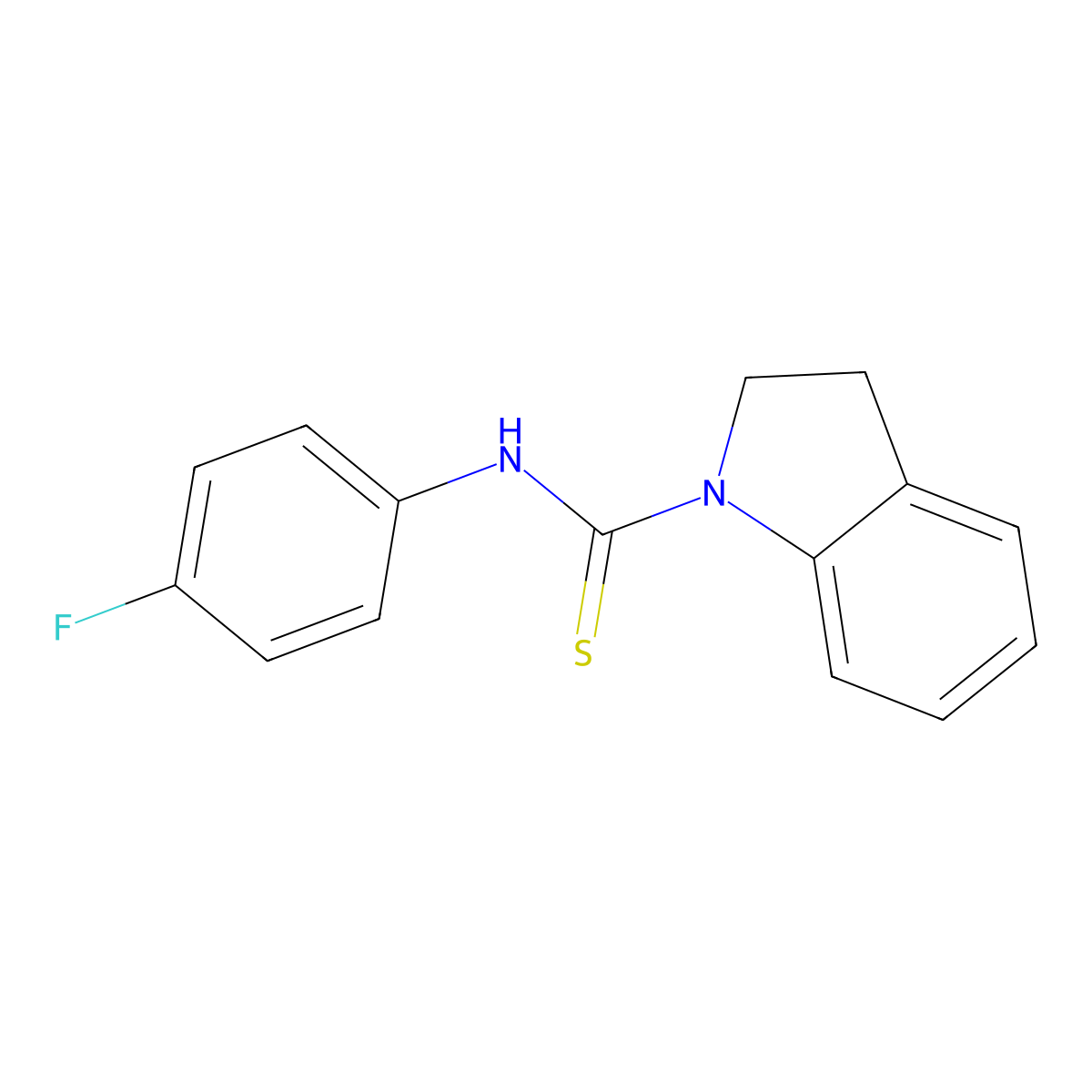 N-(4-fluorophenyl)-1-indolinecarbothioamide molecular structure, CAS 314766-39-7