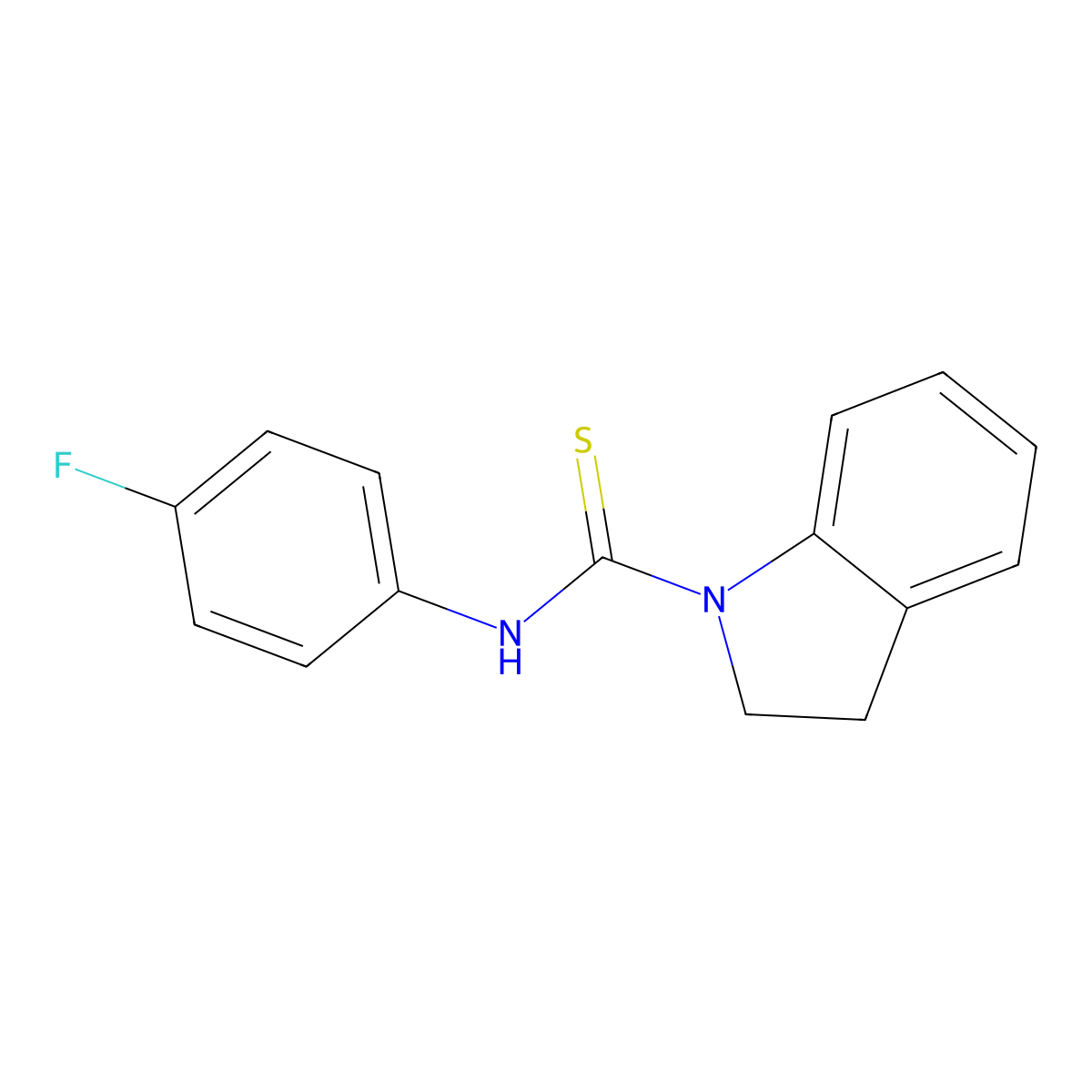 N-(4-fluorophenyl)-1-indolinecarbothioamide molecular structure, CAS 314766-39-7