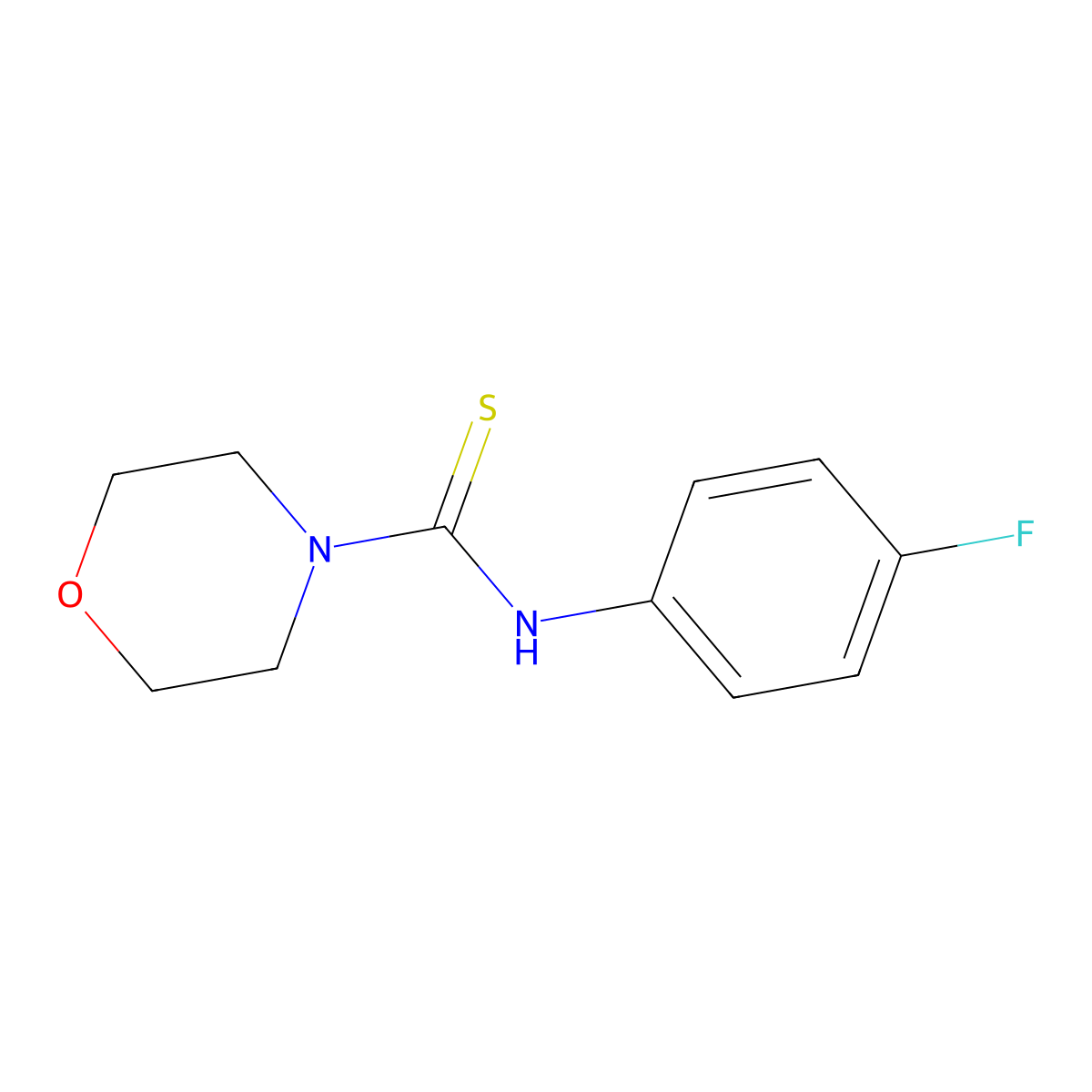 N-(4-fluorophenyl)morpholine-4-carbothioamide molecular structure, CAS 314766-65-9