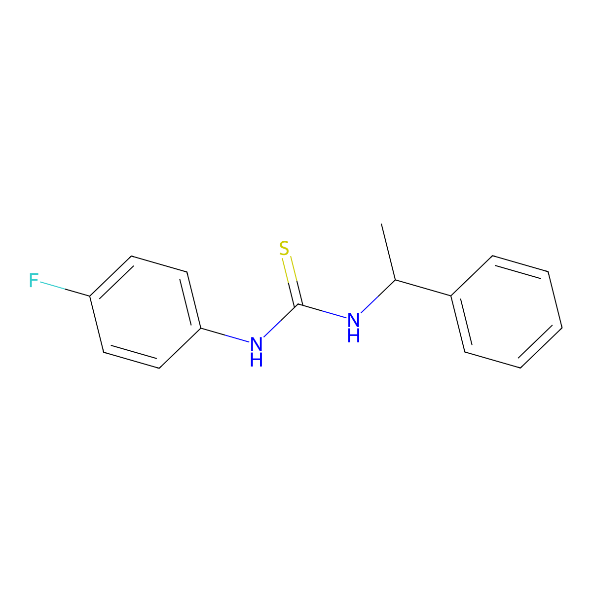 N-(4-fluorophenyl)-N'-(1-phenylethyl)thiourea molecular structure, CAS 314766-72-8