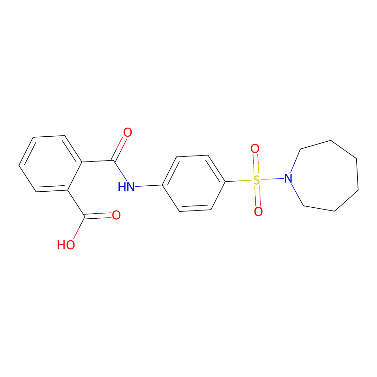 2-{[4-(1-Azepanylsulfonyl)anilino]carbonyl}benzoic acid molecular structure, CAS 314766-79-5