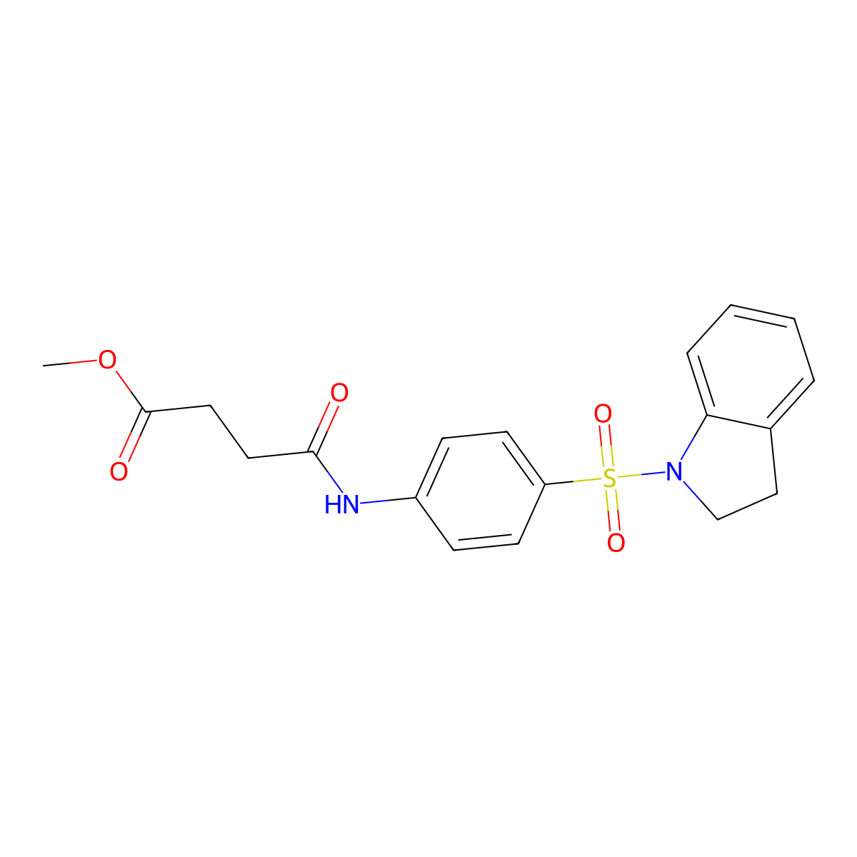 methyl 4-{[4-(2,3-dihydro-1H-indol-1-ylsulfonyl)phenyl]amino}-4-oxobutanoate molecular structure, CAS 314766-84-2