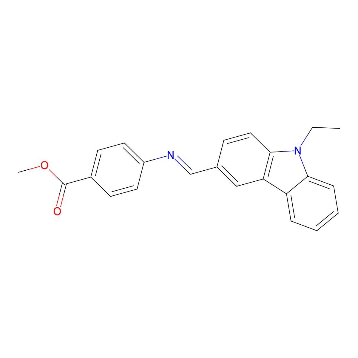 methyl 4-{[(9-ethyl-9H-carbazol-3-yl)methylene]amino}benzoate molecular structure, CAS 314766-90-0