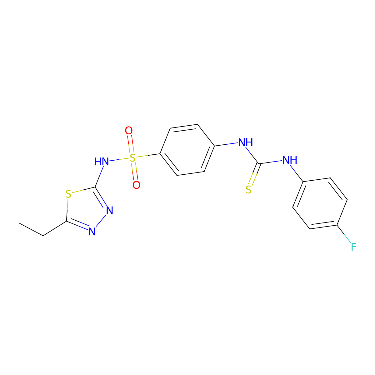 1-[4-[(5-Ethyl-1,3,4-thiadiazol-2-yl)sulfamoyl]phenyl]-3-(4-fluorophenyl)thiourea molecular structure, CAS 314766-92-2