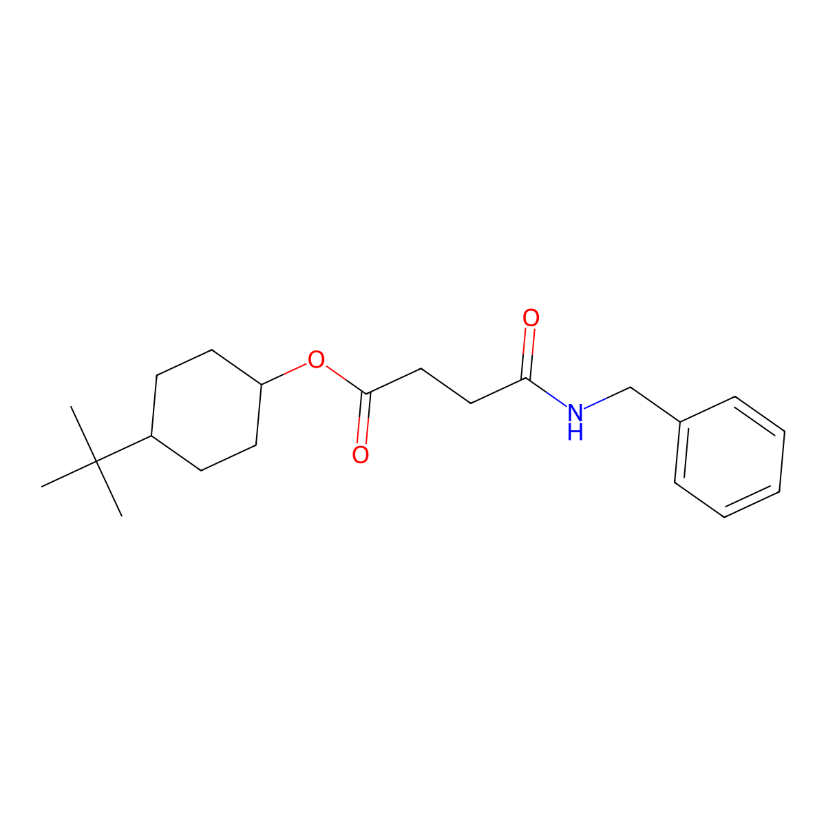 4-Tert-butylcyclohexyl 4-(benzylamino)-4-oxobutanoate molecular structure, CAS 314767-37-8