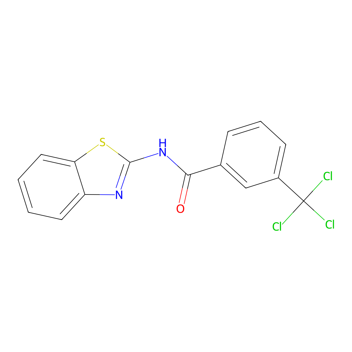 N-(1,3-benzothiazol-2-yl)-3-(trichloromethyl)benzamide molecular structure, CAS 314767-39-0