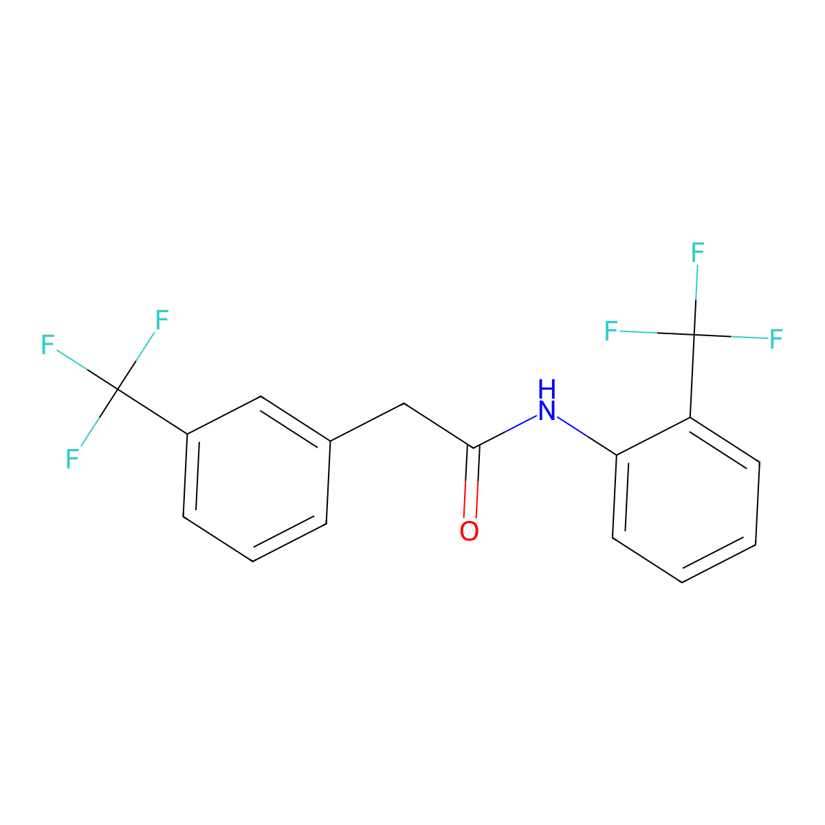 N-[2-(trifluoromethyl)phenyl]-2-[3-(trifluoromethyl)phenyl]acetamide molecular structure, CAS 314767-43-6