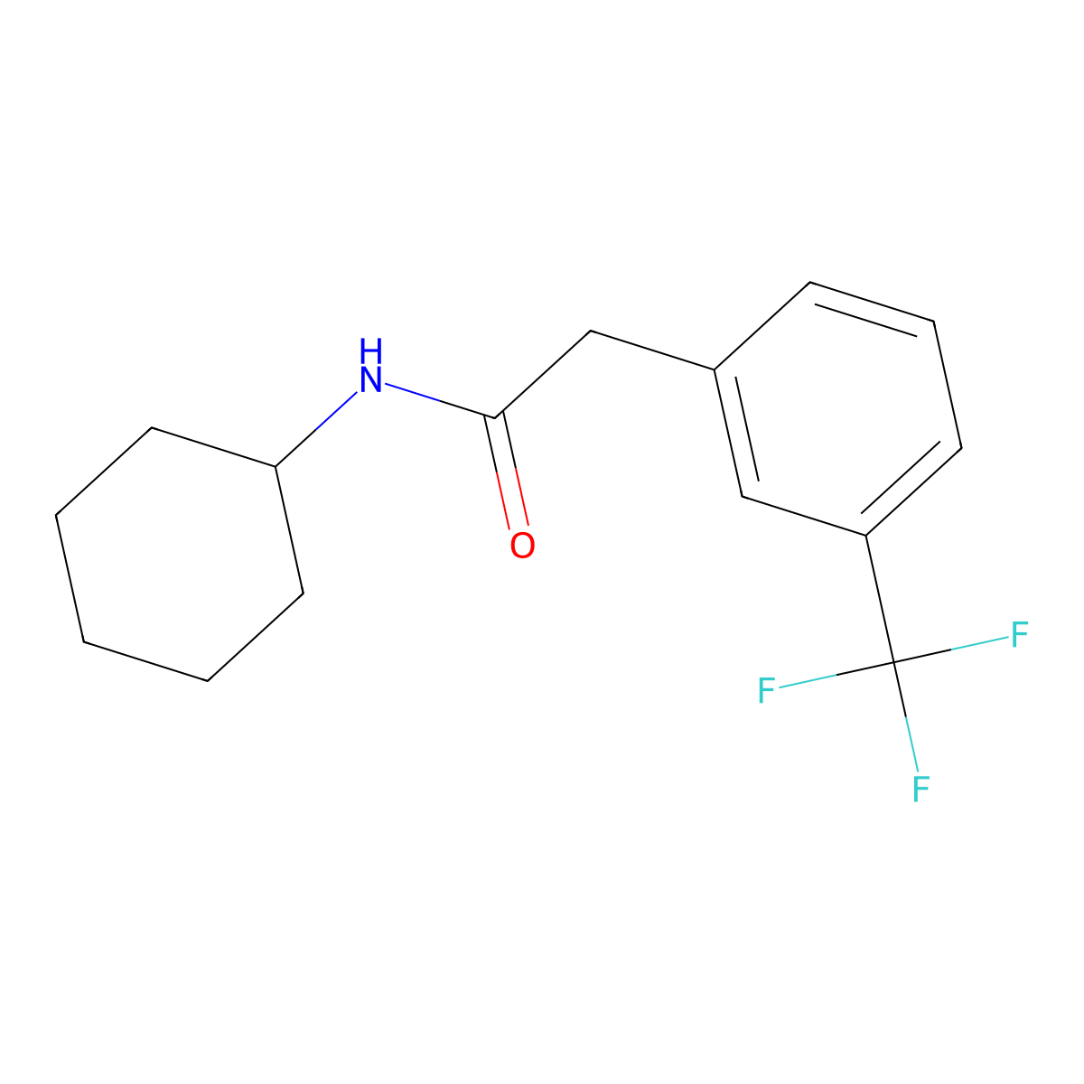 N-cyclohexyl-2-[3-(trifluoromethyl)phenyl]acetamide molecular structure, CAS 314767-44-7