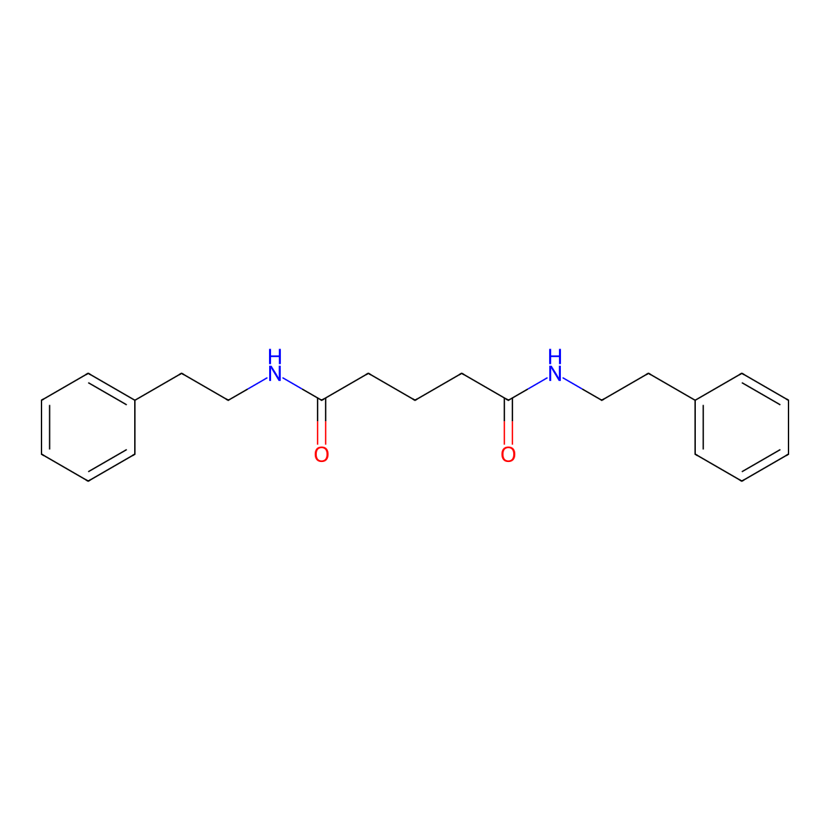 N,N'-bis(2-phenylethyl)pentanediamide molecular structure, CAS 314767-46-9