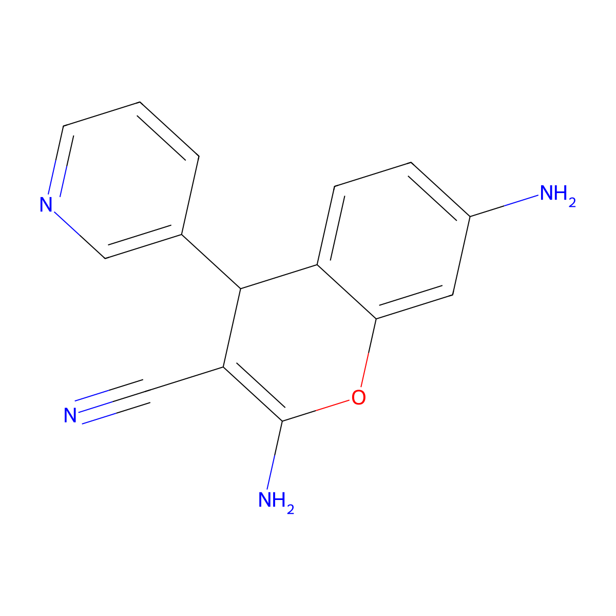 2,7-diamino-4-(pyridin-3-yl)-4H-chromene-3-carbonitrile molecular structure, CAS 314767-75-4