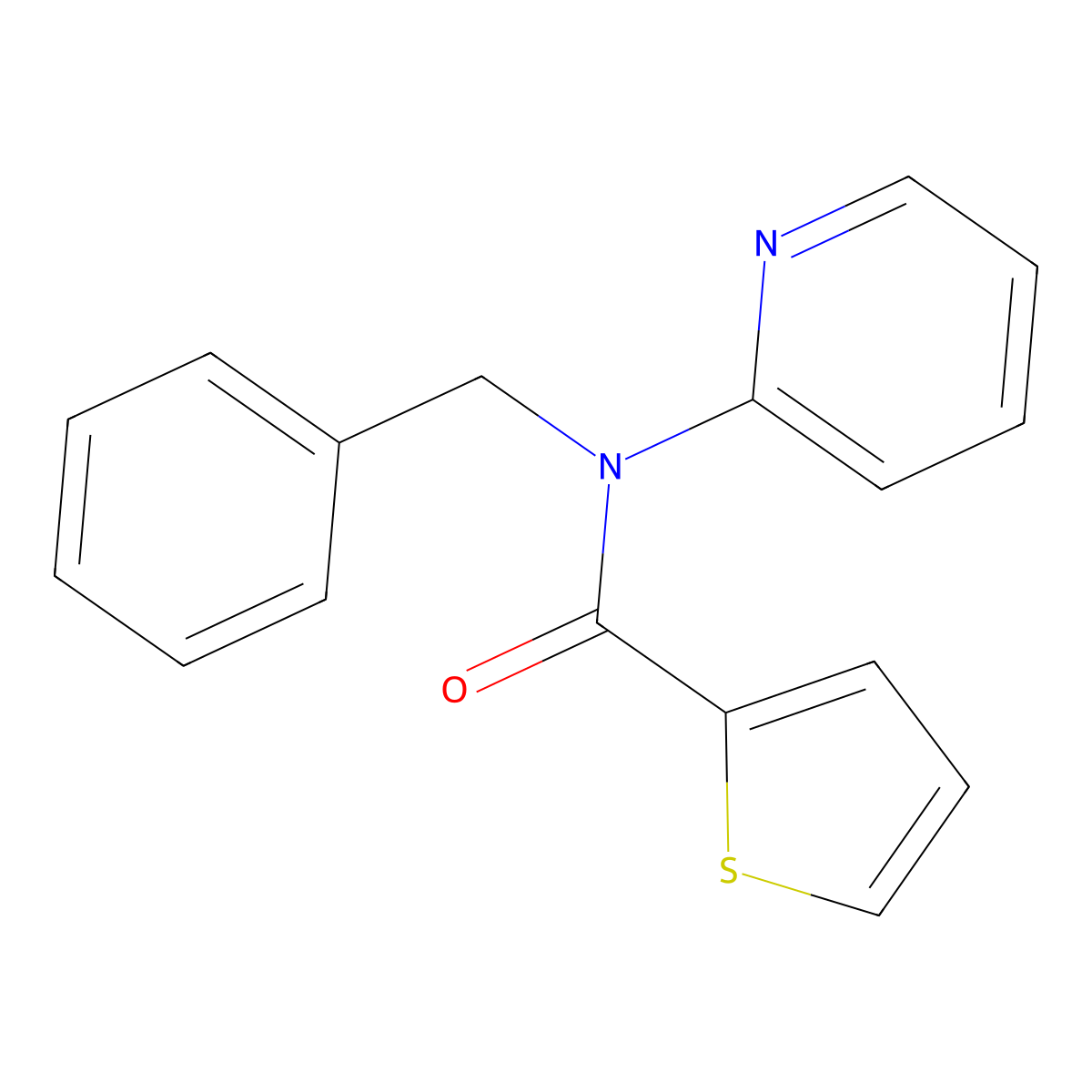 N-benzyl-N-(pyridin-2-yl)thiophene-2-carboxamide molecular structure, CAS 314768-41-7