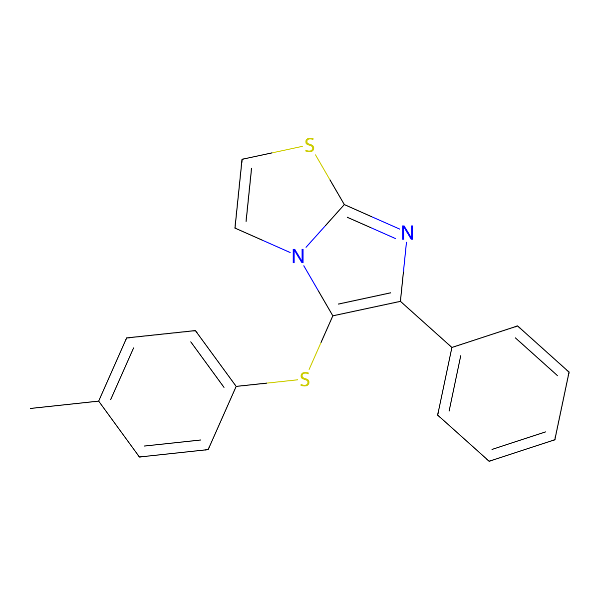 6-Phenyl-5-(p-tolylthio)imidazo[2,1-b]thiazole molecular structure, CAS 314768-43-9