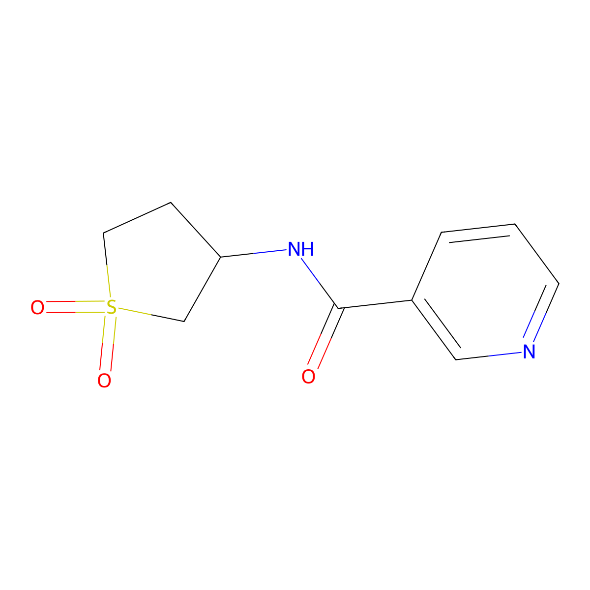 N-(1,1-dioxothiolan-3-yl)pyridine-3-carboxamide molecular structure, CAS 314768-57-5