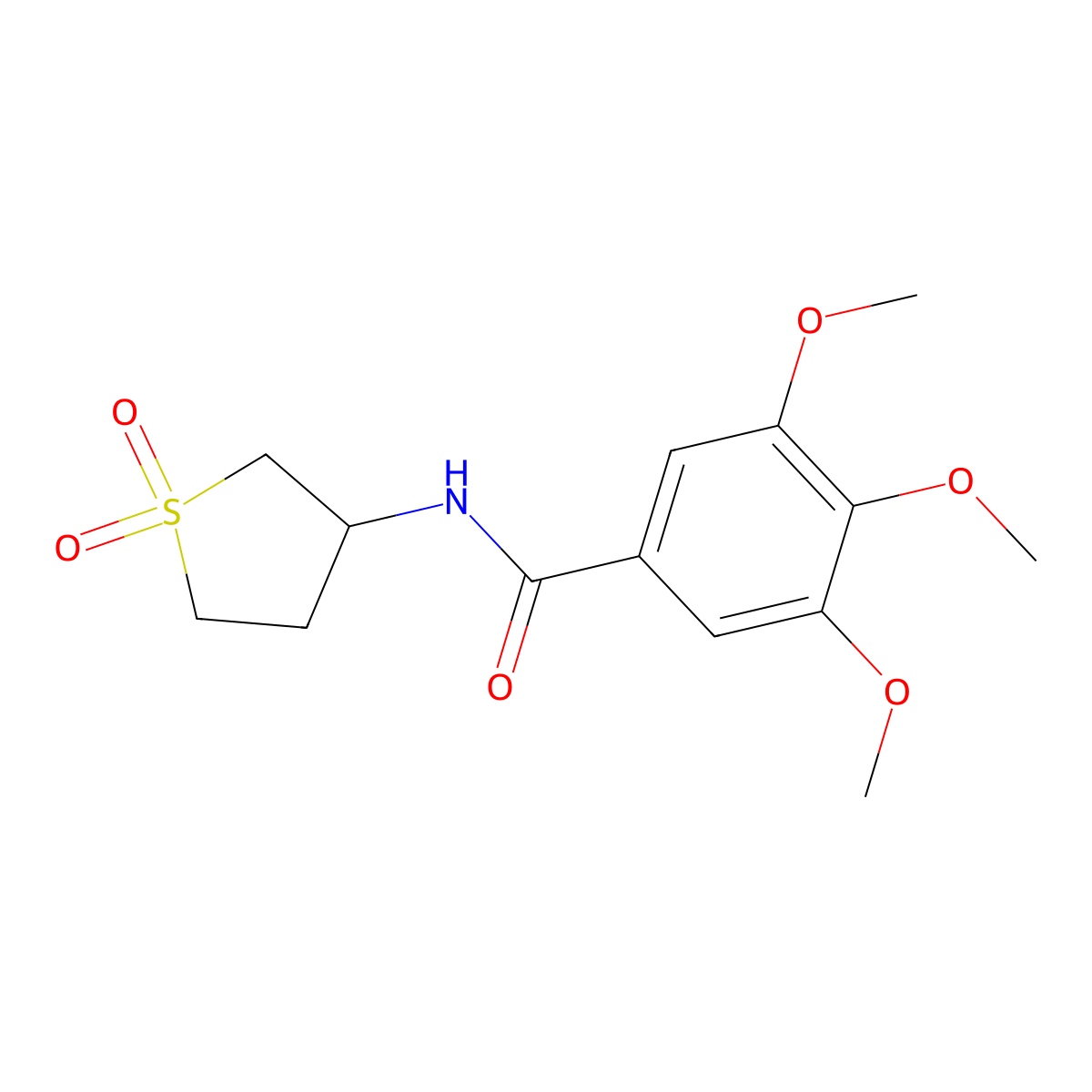 N-(1,1-dioxo-1lambda6-thiolan-3-yl)-3,4,5-trimethoxybenzamide molecular structure, CAS 314768-59-7