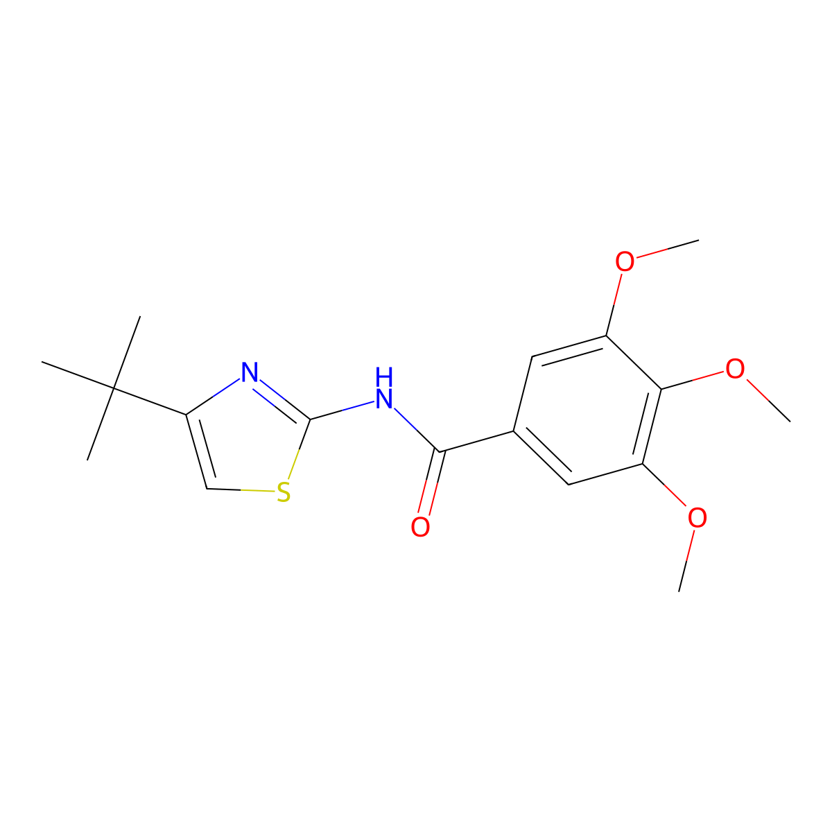 N-(4-tert-butyl-1,3-thiazol-2-yl)-3,4,5-trimethoxybenzamide molecular structure, CAS 314768-61-1