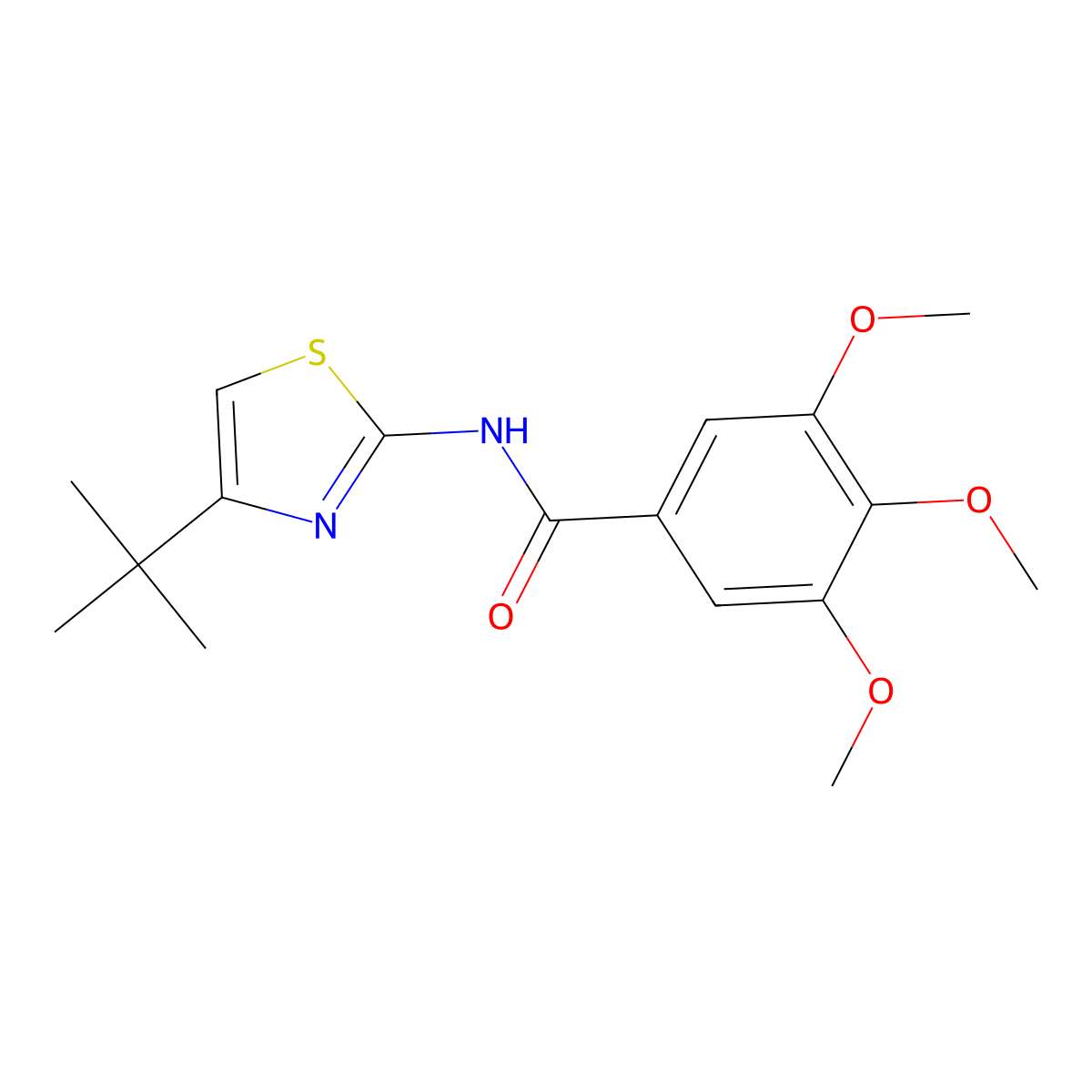 N-(4-tert-butyl-1,3-thiazol-2-yl)-3,4,5-trimethoxybenzamide molecular structure, CAS 314768-61-1
