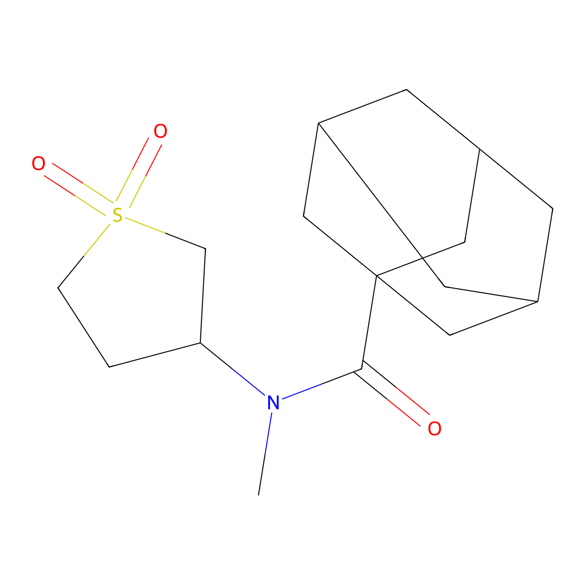 N-(1,1-dioxo-1lambda6-thiolan-3-yl)-N-methyladamantane-1-carboxamide molecular structure, CAS 314768-63-3
