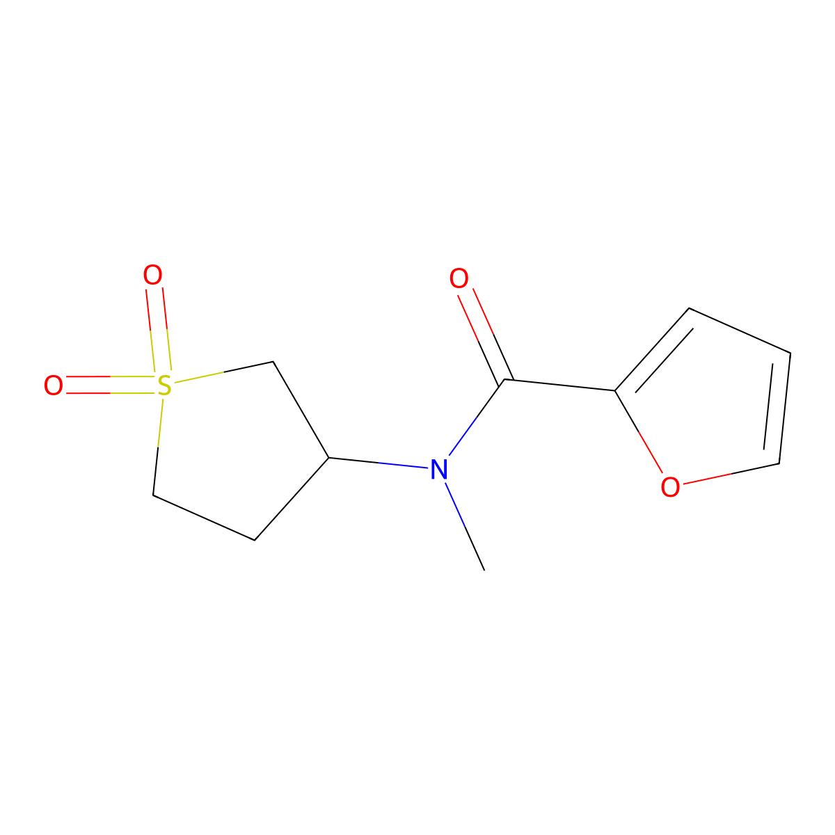 N-(1,1-dioxothiolan-3-yl)-N-methylfuran-2-carboxamide molecular structure, CAS 314768-70-2